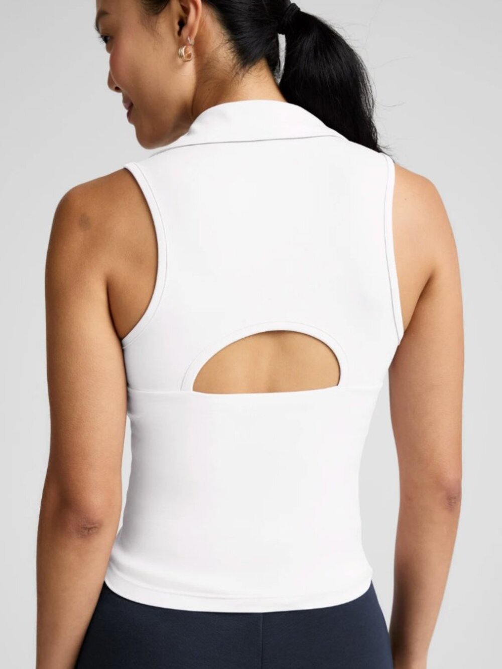 Beyond Yoga Sport Active Polo Tank White NWT